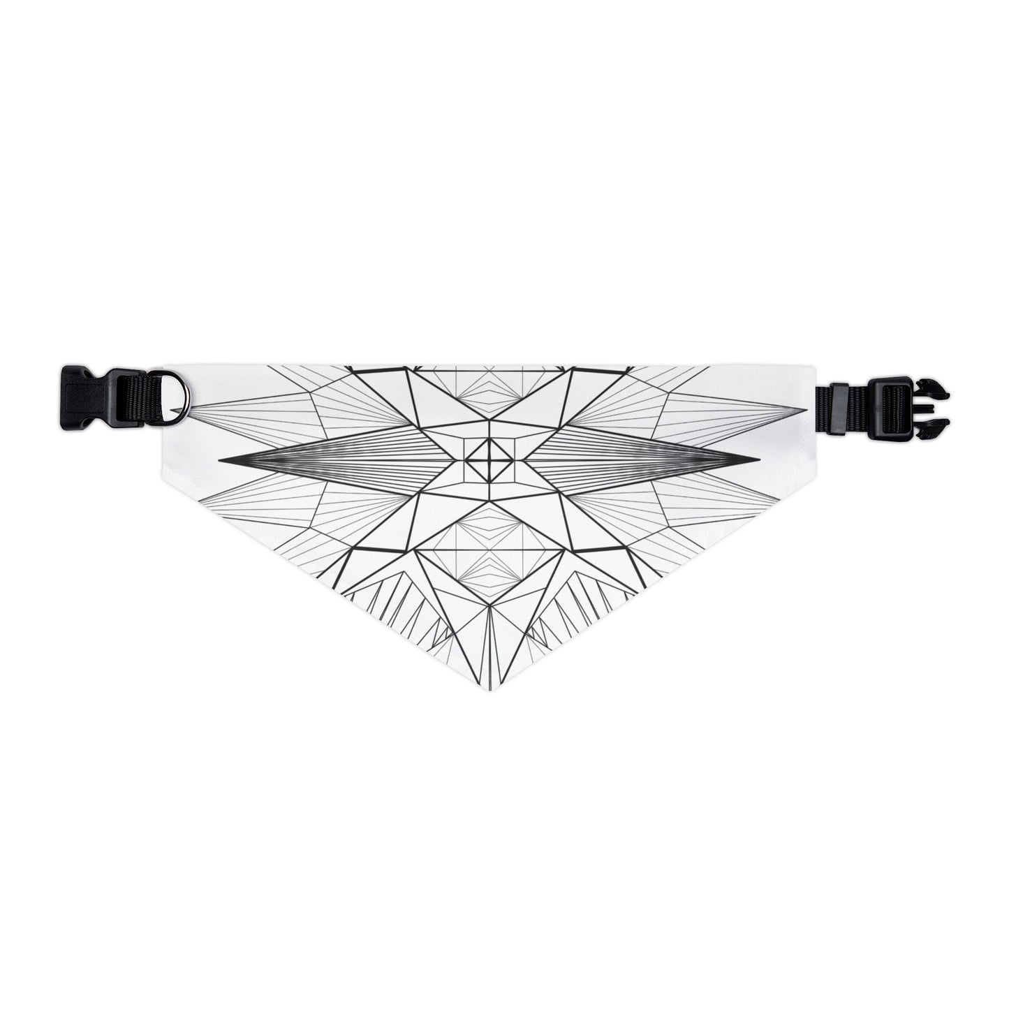 Stylish "Black & White Geometrics" Pet Bandana Collar