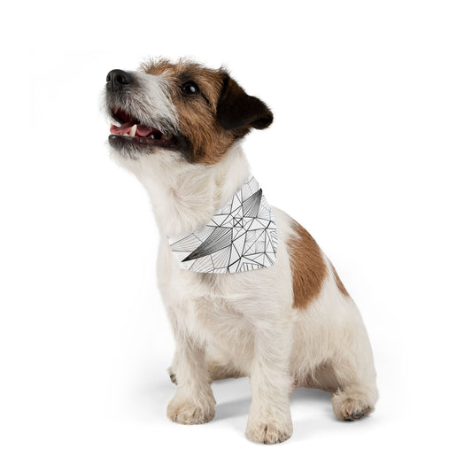 Stylish "Black & White Geometrics" Pet Bandana Collar