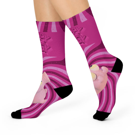 Cushioned "Trippy Piggy" Crew Socks