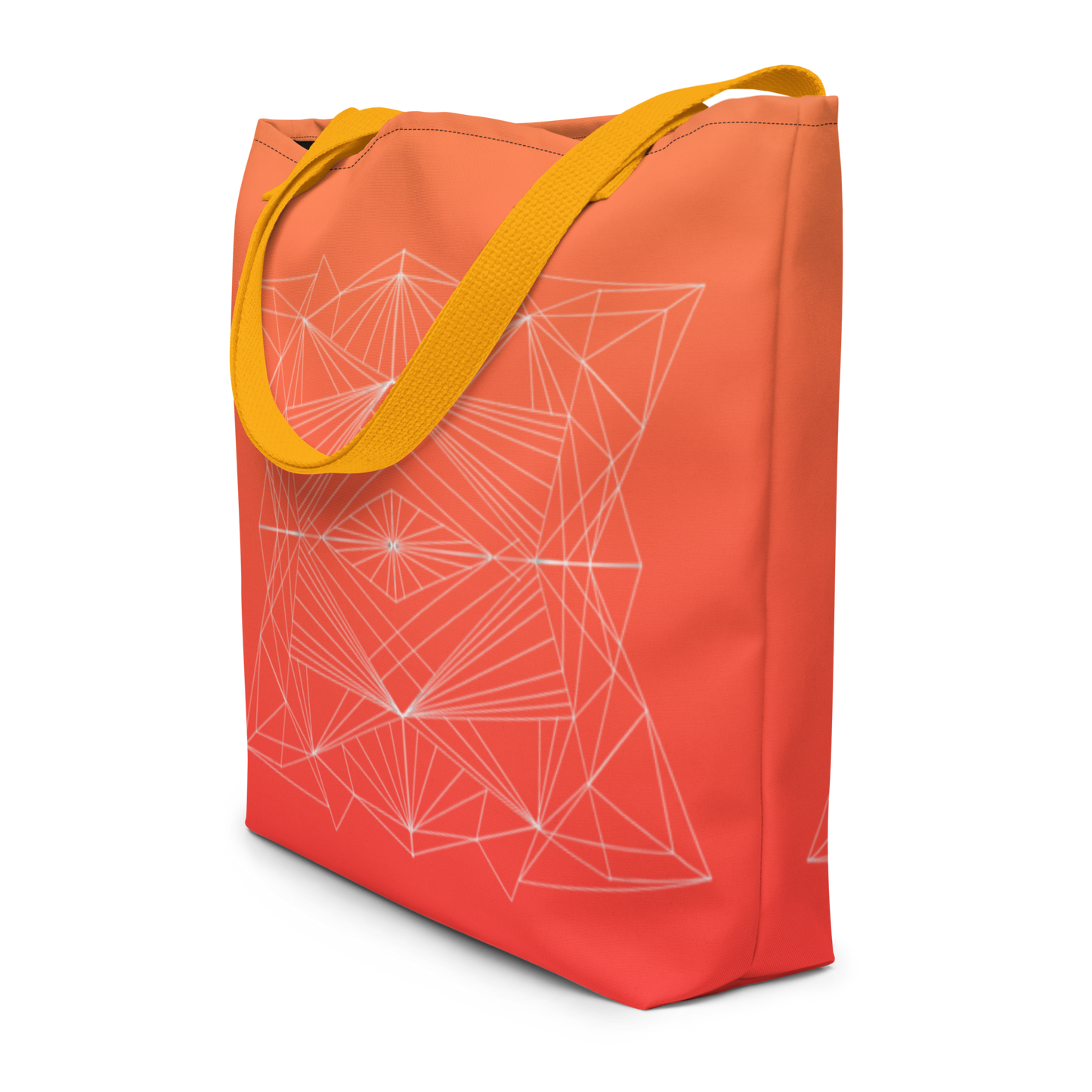Stylish "Orange Geometrics" Reusable Tote Bag - One Size