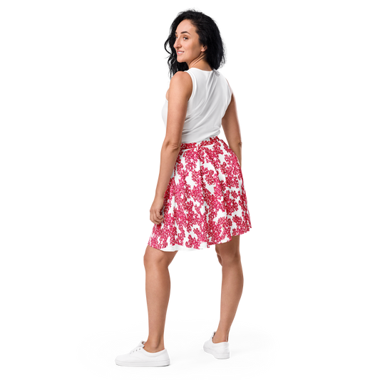 A-Line "Tiny Pink Blooms" Skater Skirt