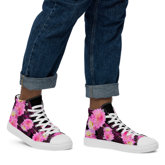Men’s "Black Dahlia" High Top Canvas Sneakers