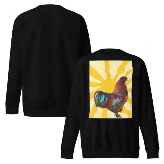 āVibrant Rooster Sunriseā Premium Sweatshirt