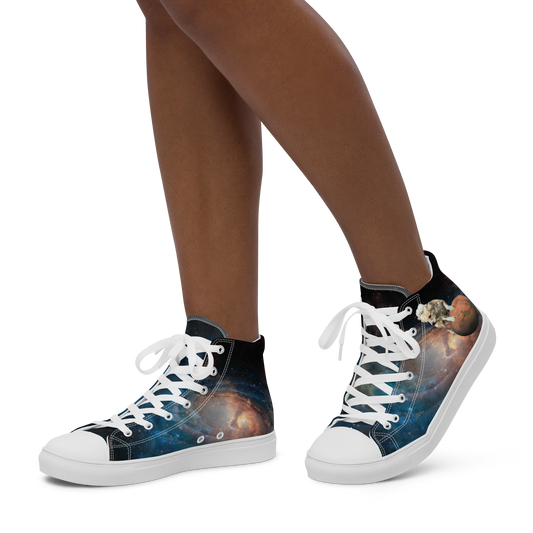 Women's "Cosmic Fee Galaxy" High Top Canvas Sneakers