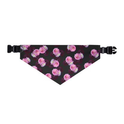 Floral "Black Dahlia" Pet Bandana Collar