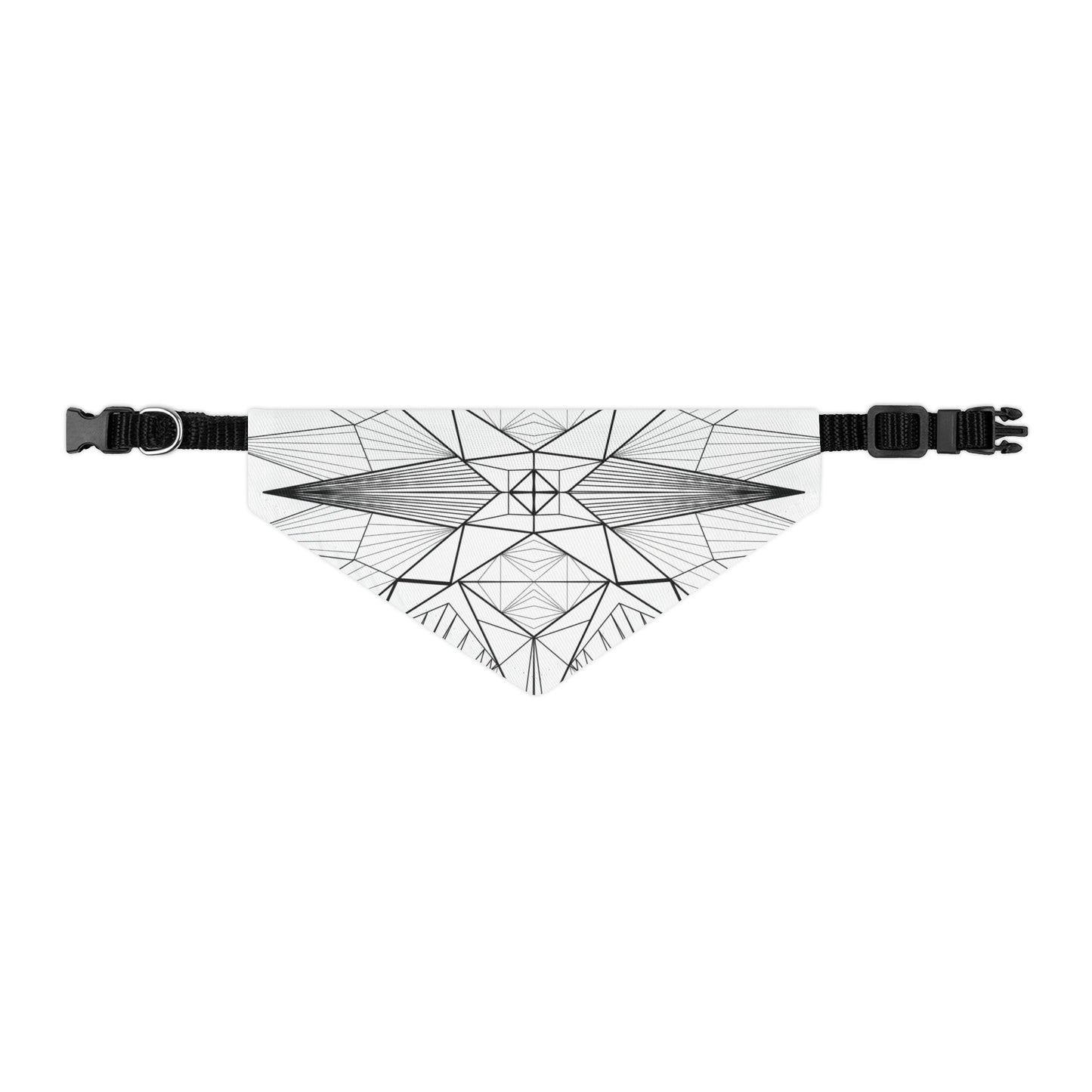 Stylish "Black & White Geometrics" Pet Bandana Collar