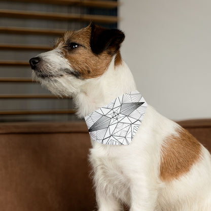 Stylish "Black & White Geometrics" Pet Bandana Collar