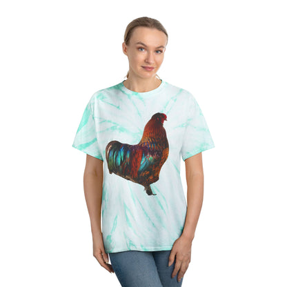 Tie-Dye “Vibrant Rooster” Graphic T-Shirt