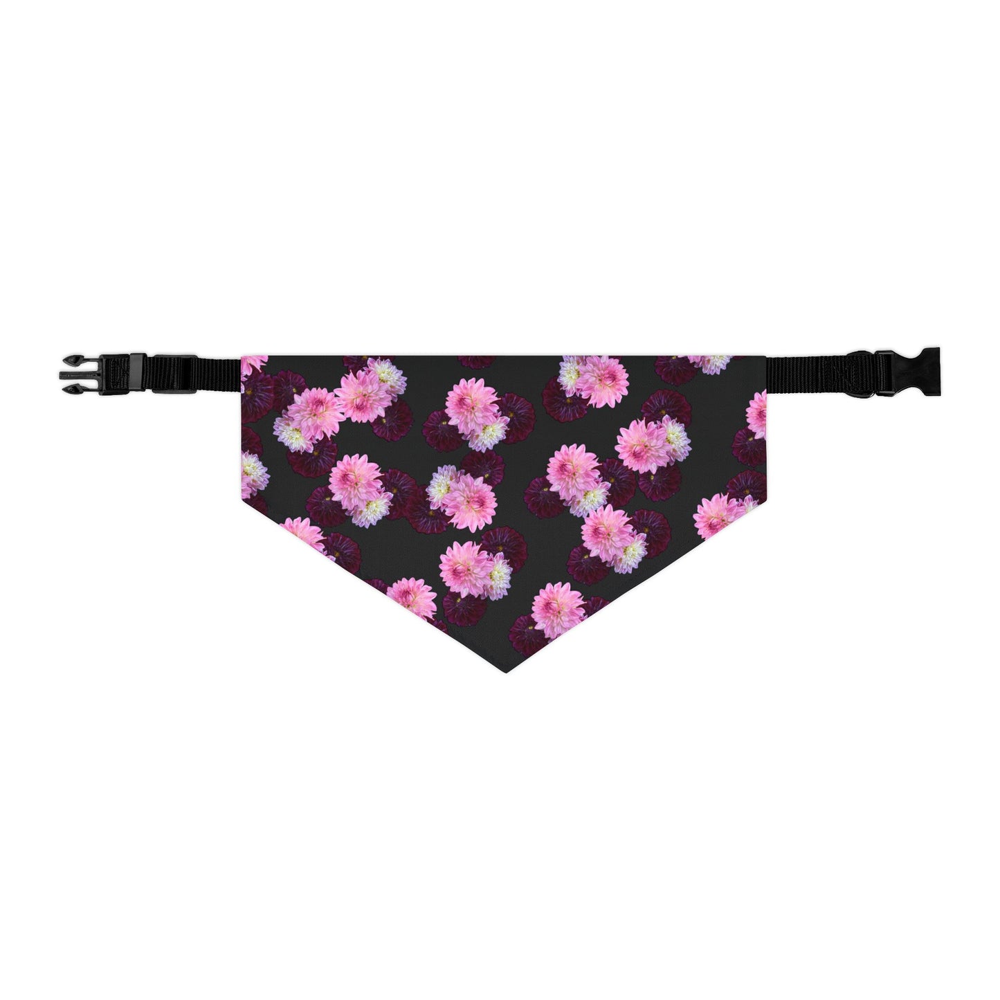 Floral "Black Dahlia" Pet Bandana Collar
