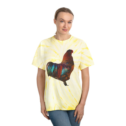 Tie-Dye “Vibrant Rooster” Graphic T-Shirt