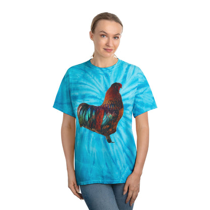 Tie-Dye “Vibrant Rooster” Graphic T-Shirt