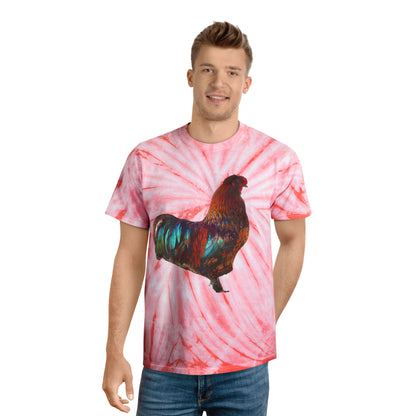 Tie-Dye “Vibrant Rooster” Graphic T-Shirt