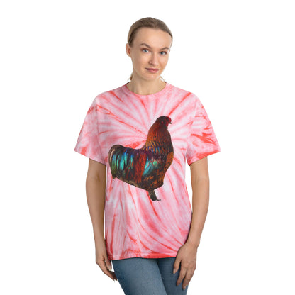 Tie-Dye “Vibrant Rooster” Graphic T-Shirt