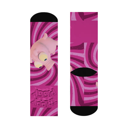 Cushioned "Trippy Piggy" Crew Socks