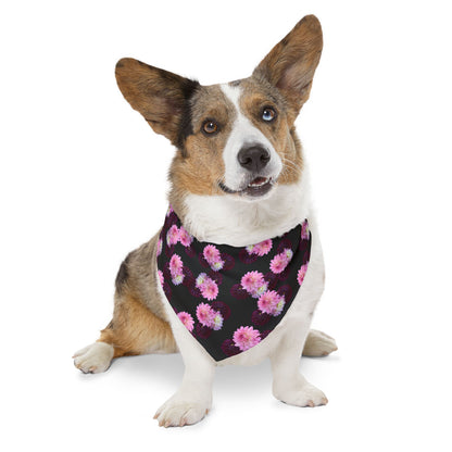 Floral "Black Dahlia" Pet Bandana Collar