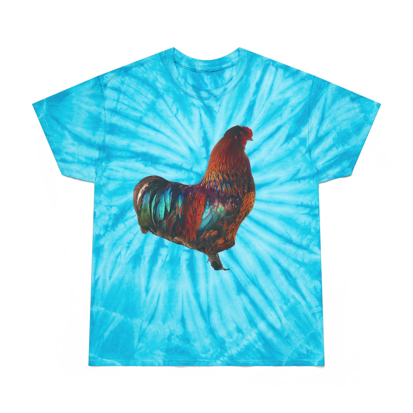Tie-Dye “Vibrant Rooster” Graphic T-Shirt