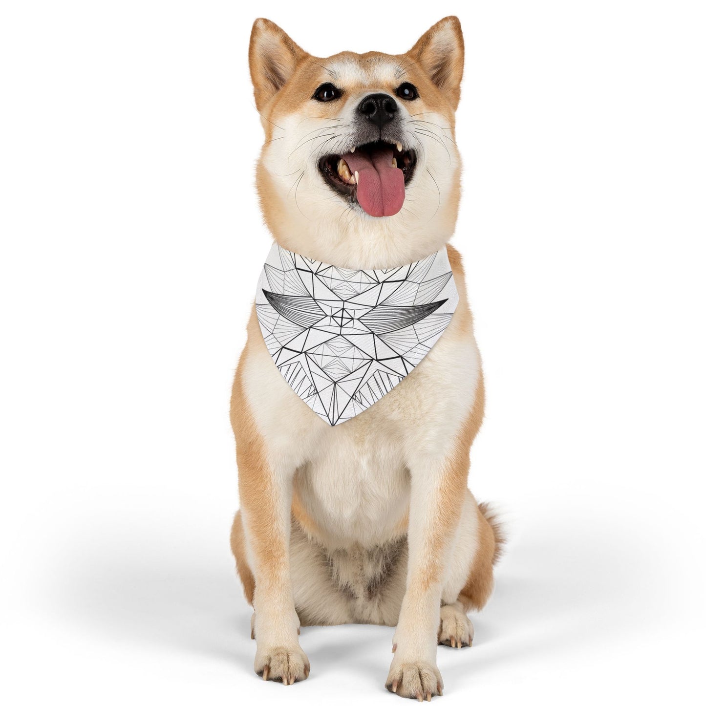 Stylish "Black & White Geometrics" Pet Bandana Collar