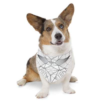 Stylish "Black & White Geometrics" Pet Bandana Collar