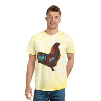 Tie-Dye “Vibrant Rooster” Graphic T-Shirt