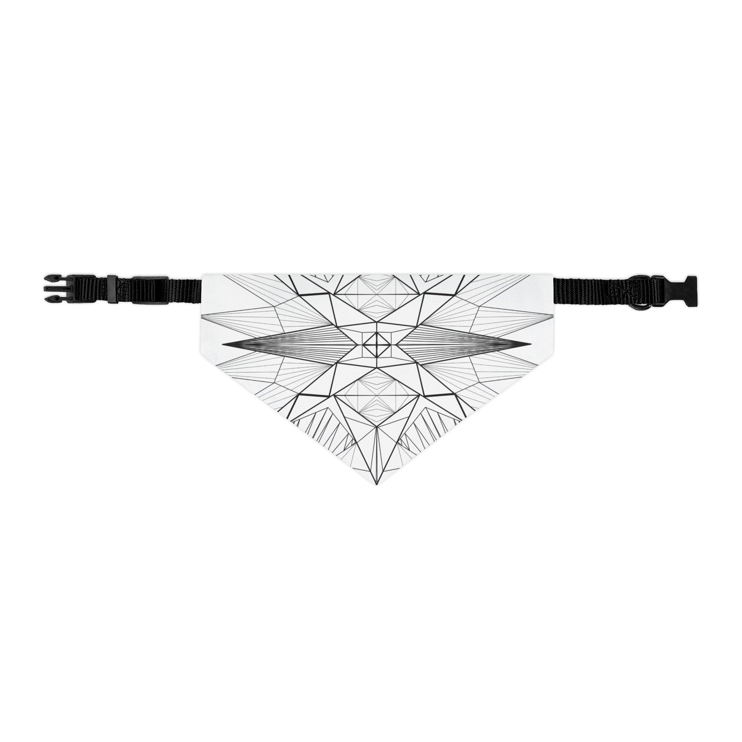 Stylish "Black & White Geometrics" Pet Bandana Collar