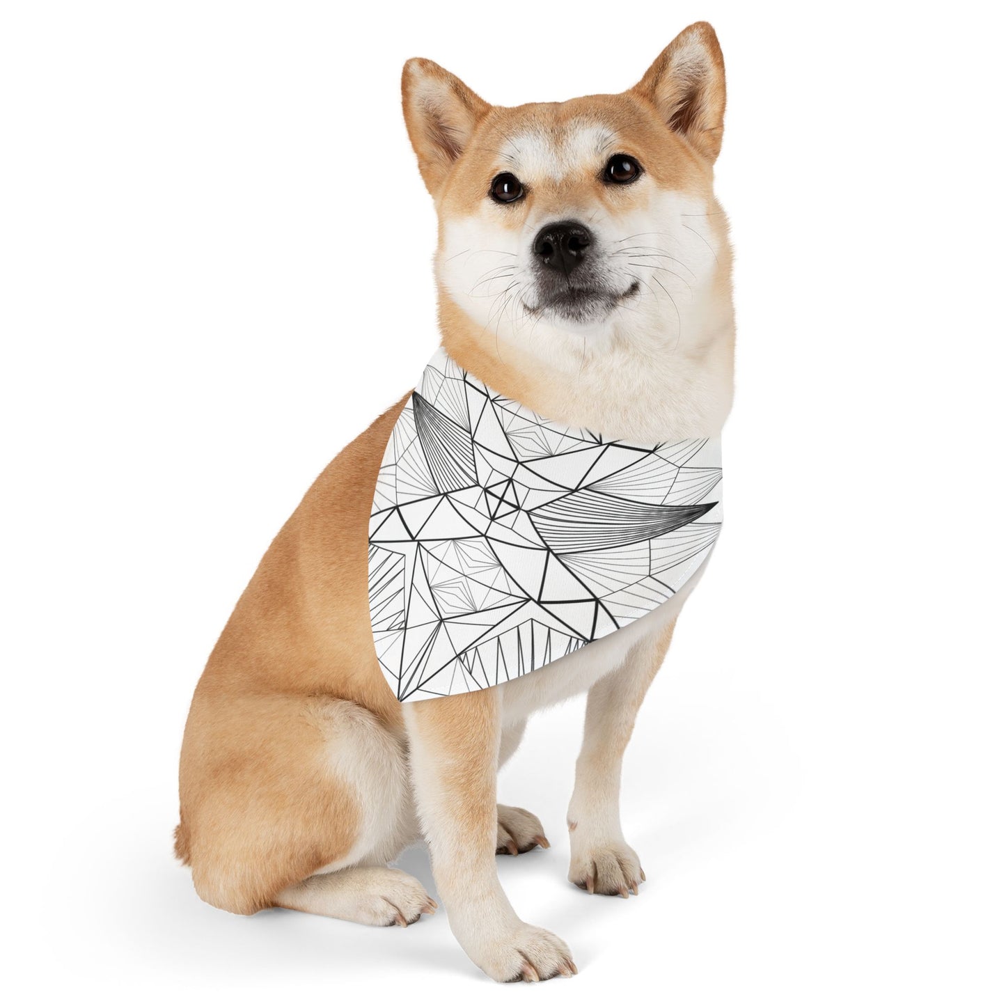 Stylish "Black & White Geometrics" Pet Bandana Collar