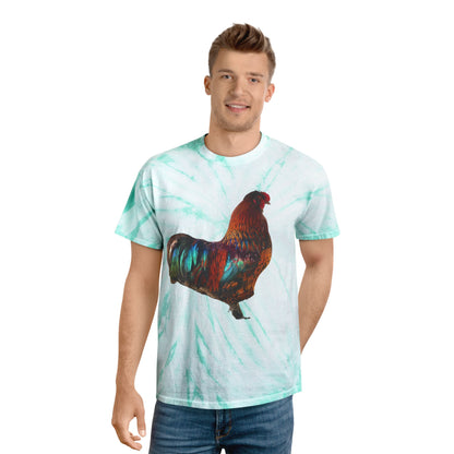 Tie-Dye “Vibrant Rooster” Graphic T-Shirt