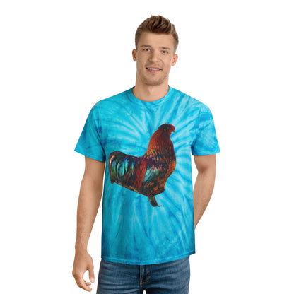 Tie-Dye “Vibrant Rooster” Graphic T-Shirt