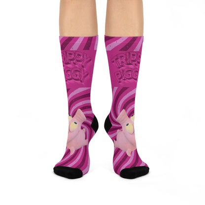 Cushioned "Trippy Piggy" Crew Socks