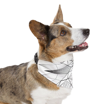 Stylish "Black & White Geometrics" Pet Bandana Collar