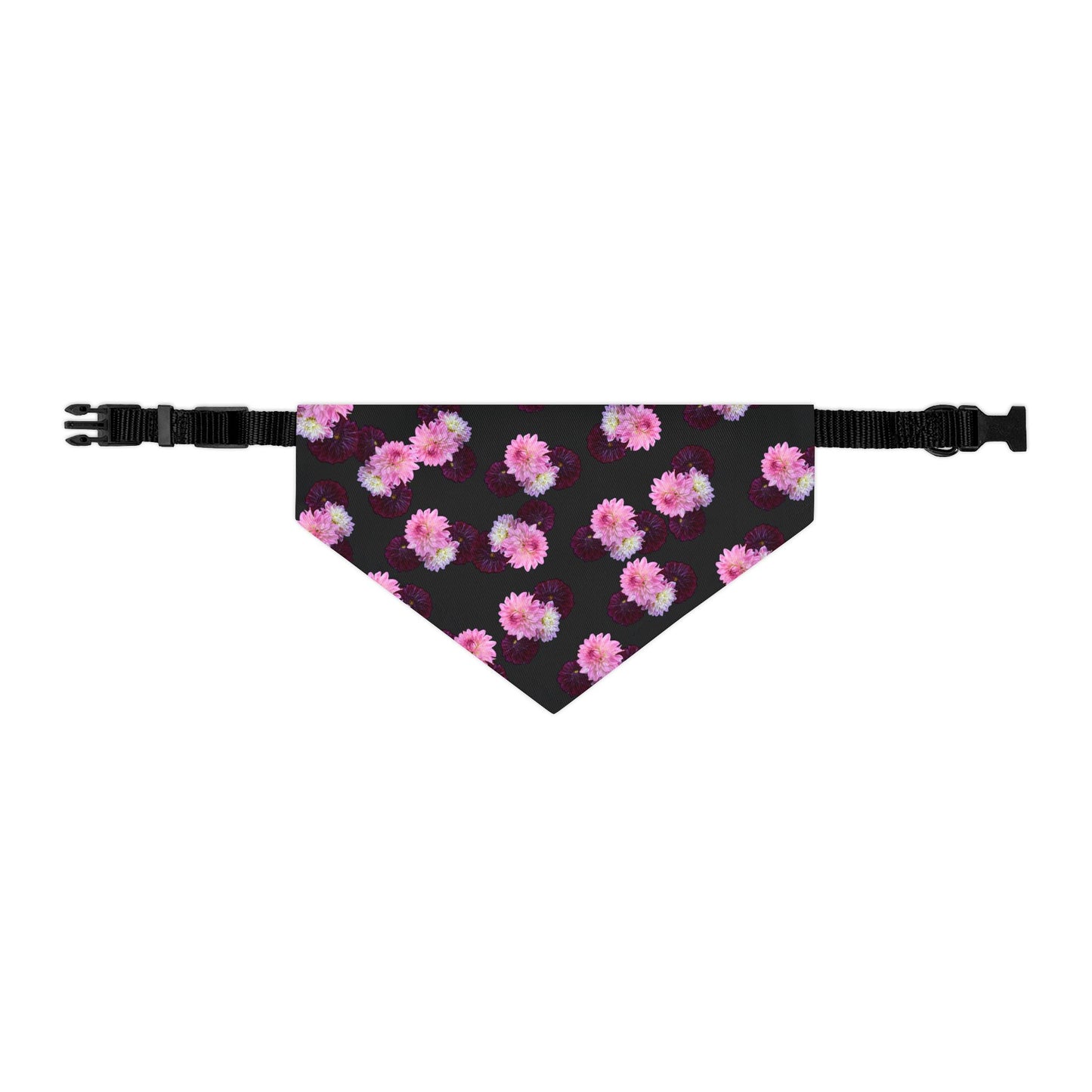 Floral "Black Dahlia" Pet Bandana Collar