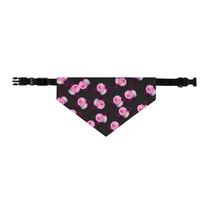 Floral "Black Dahlia" Pet Bandana Collar