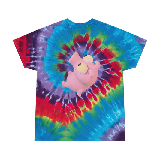 “Trippy Piggy” Spiral Tie-Dye Graphic T-Shirt
