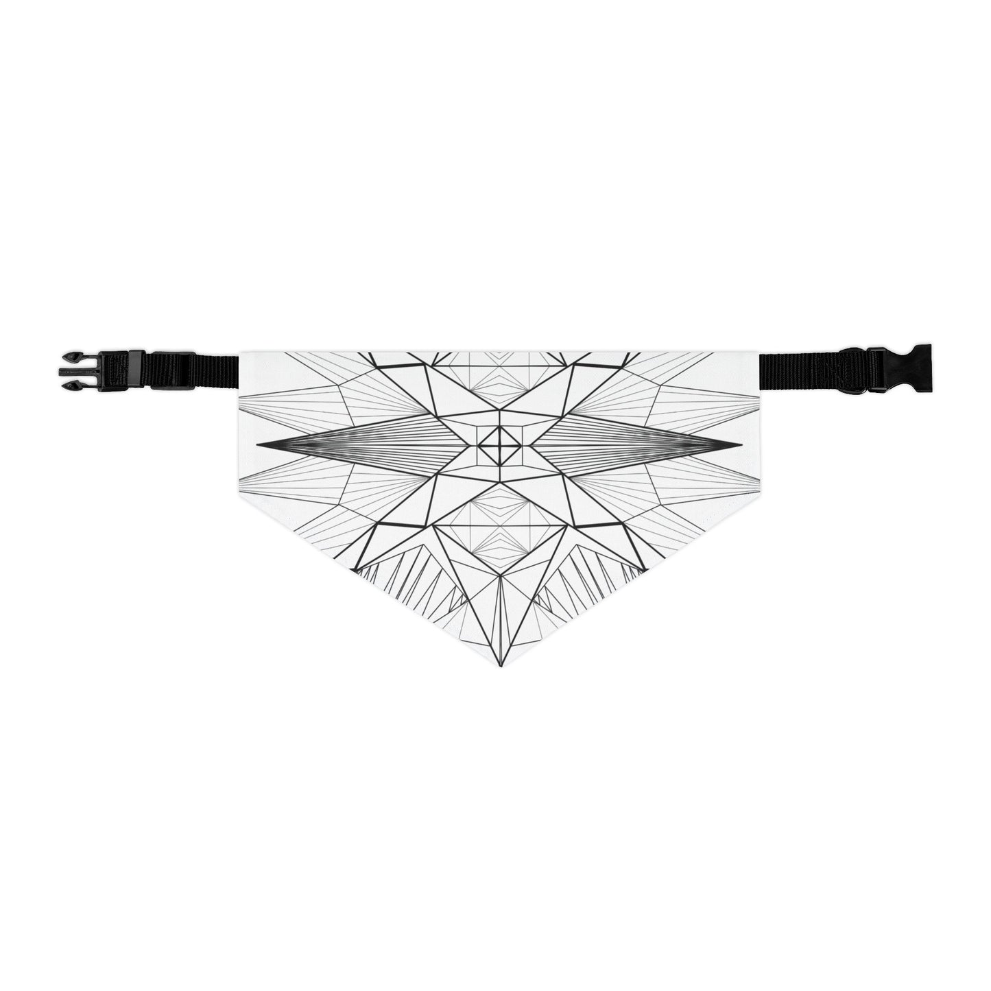 Stylish "Black & White Geometrics" Pet Bandana Collar