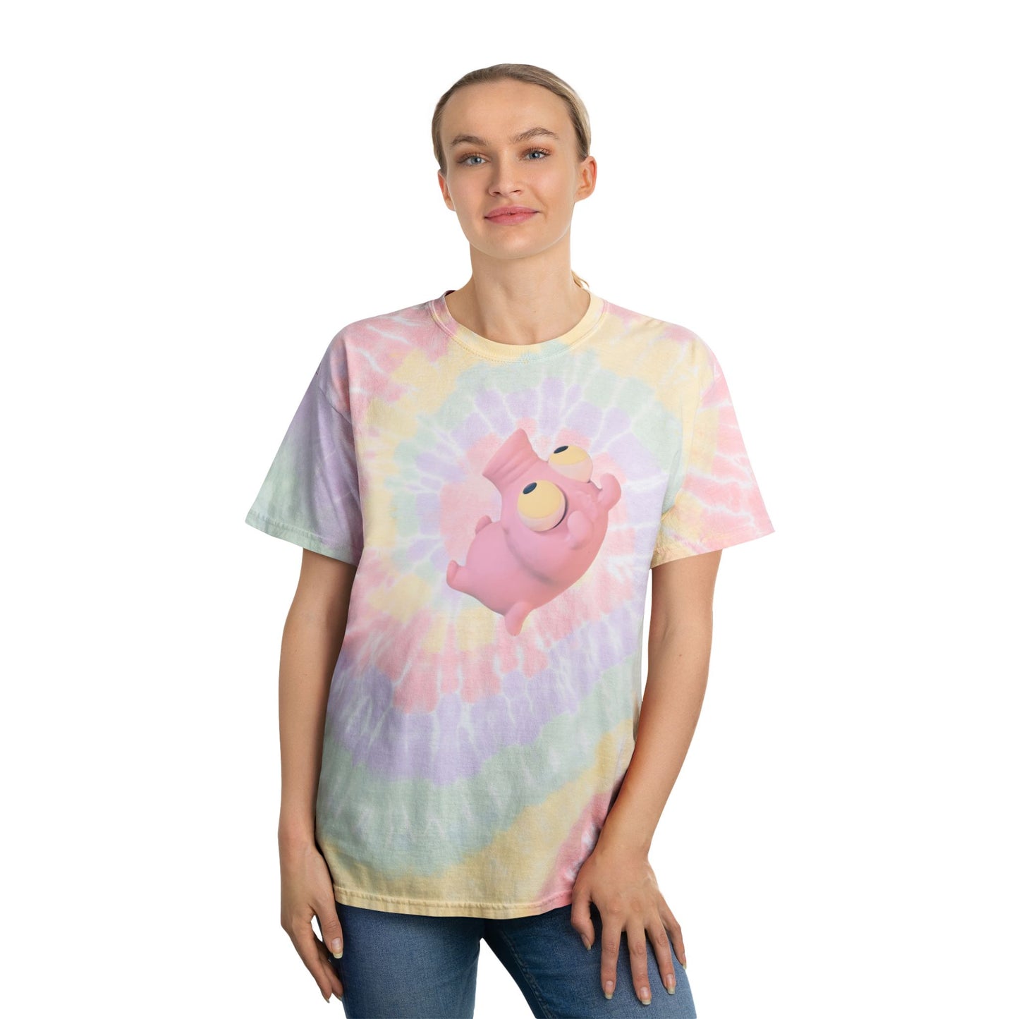 “Trippy Piggy” Spiral Tie-Dye Graphic T-Shirt