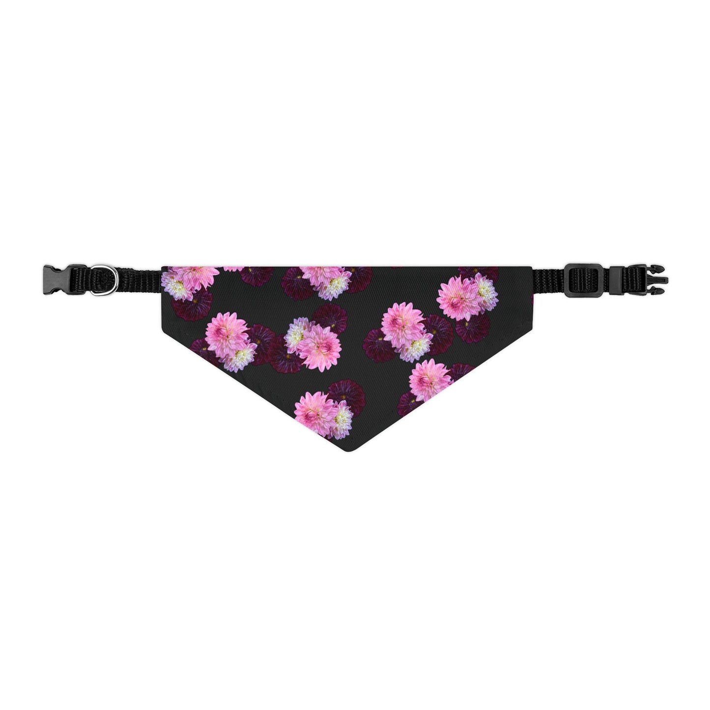 Floral "Black Dahlia" Pet Bandana Collar