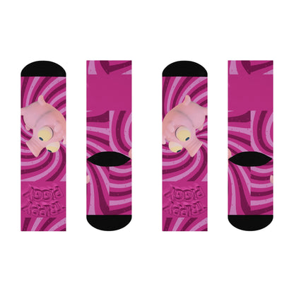 Cushioned "Trippy Piggy" Crew Socks