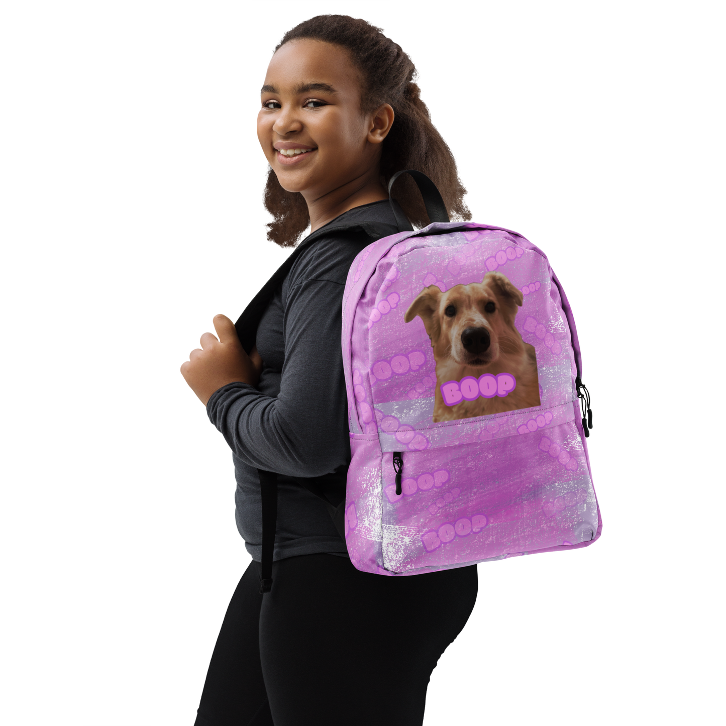 "Fee Nose Boop" Backpack - Pink