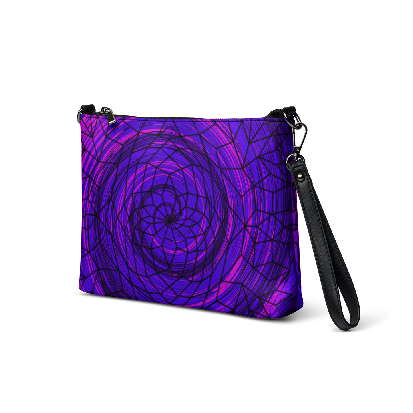 Psychedelic "Dreamcatcher Swirl Geometrics" Crossbody Handbag