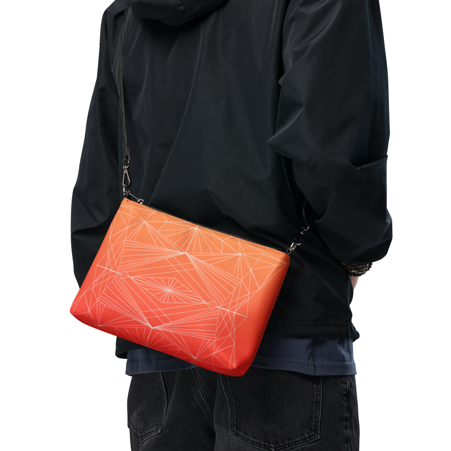 "Orange Geometrics" Crossbody Handbag