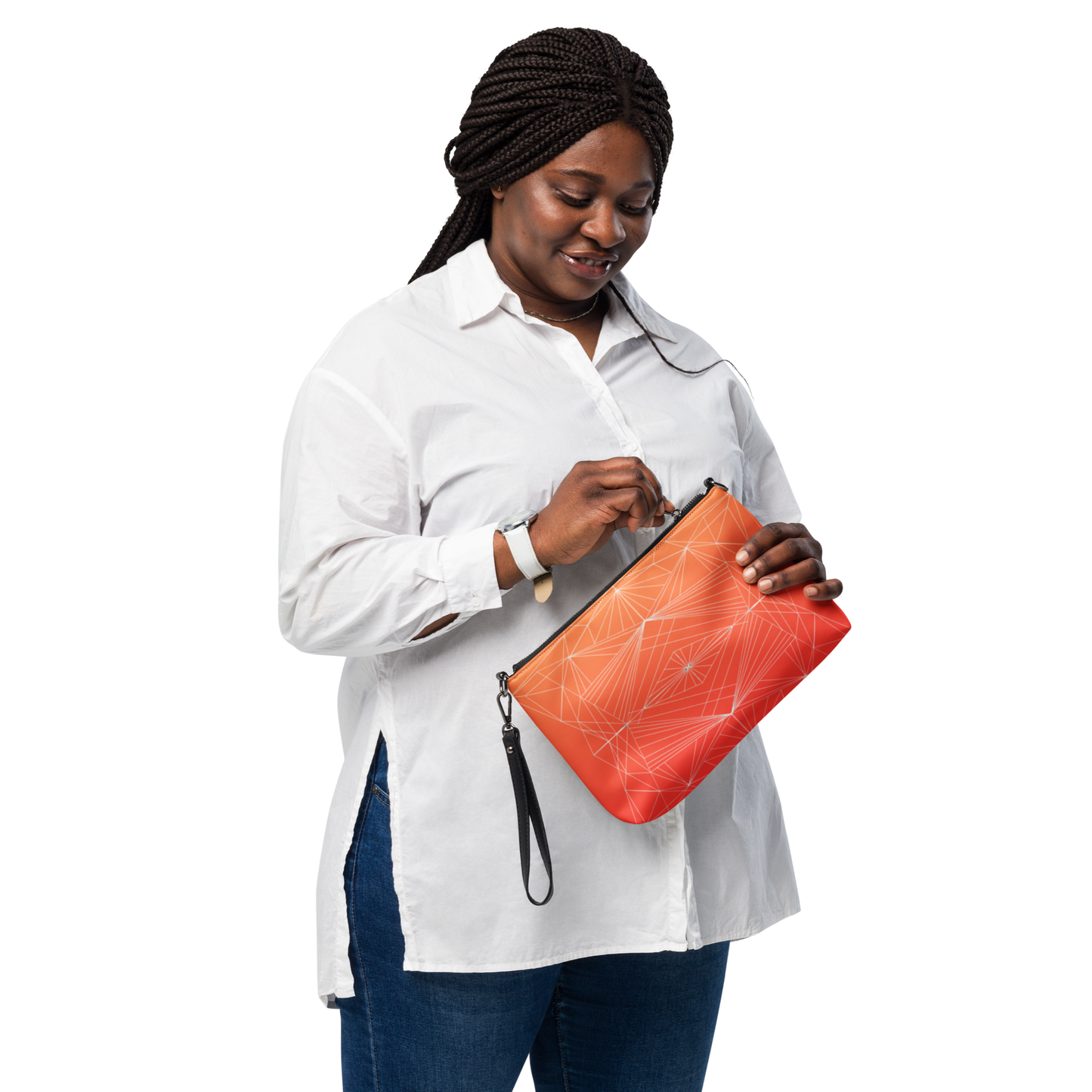 "Orange Geometrics" Crossbody Handbag