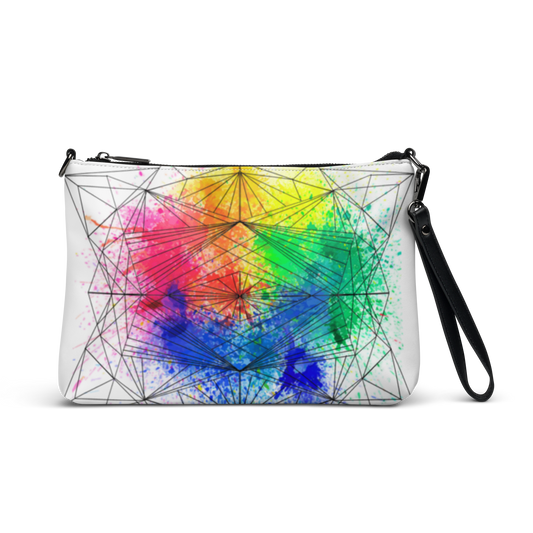 "Paint Splatter Geometrics" Crossbody Handbag