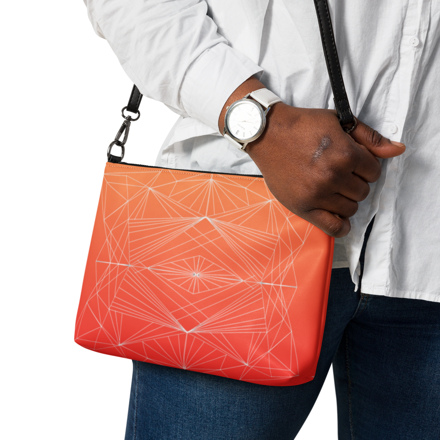 "Orange Geometrics" Crossbody Handbag