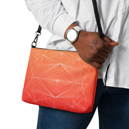 "Orange Geometrics" Crossbody Handbag