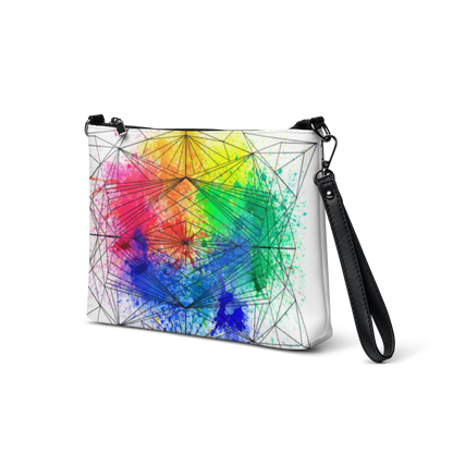 "Paint Splatter Geometrics" Crossbody Handbag
