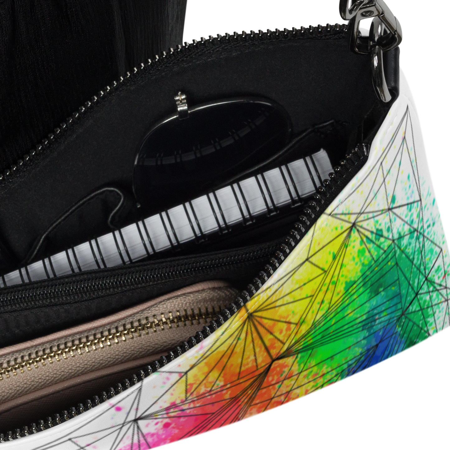 "Paint Splatter Geometrics" Crossbody Handbag