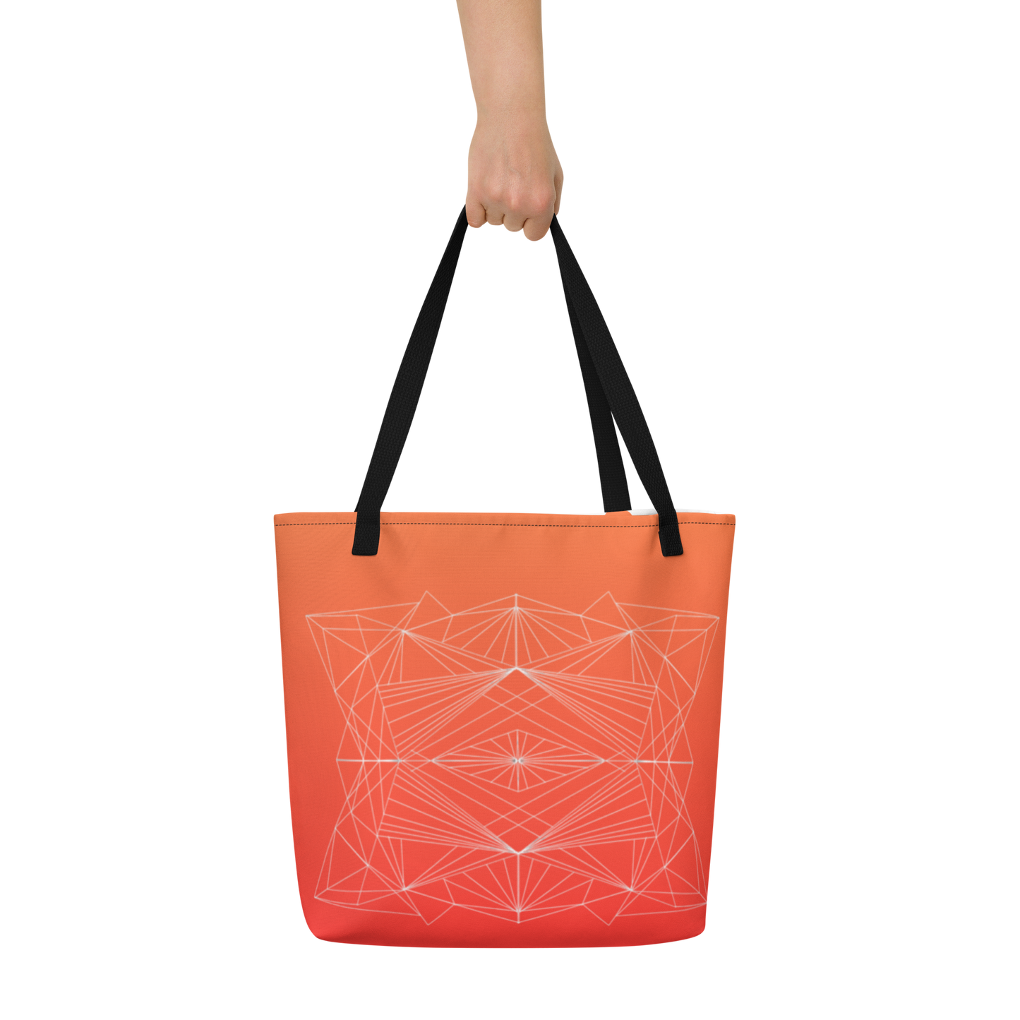 Stylish "Orange Geometrics" Reusable Tote Bag - One Size