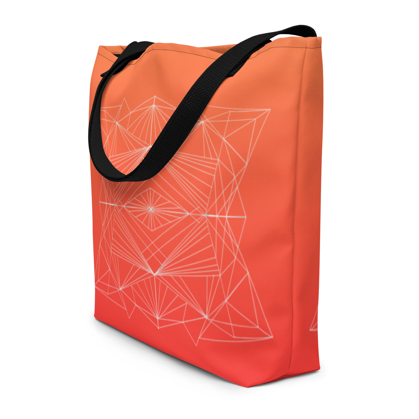 Stylish "Orange Geometrics" Reusable Tote Bag - One Size