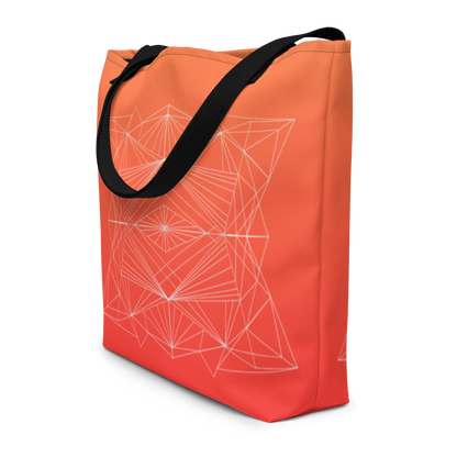 Stylish "Orange Geometrics" Reusable Tote Bag - One Size