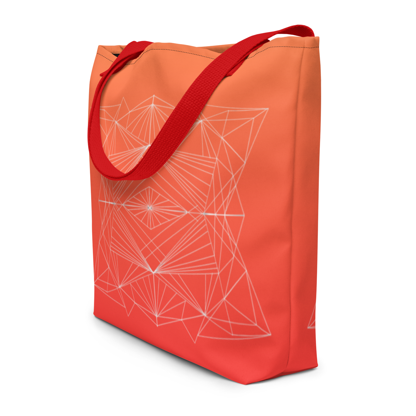 Stylish "Orange Geometrics" Reusable Tote Bag - One Size