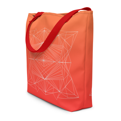 Stylish "Orange Geometrics" Reusable Tote Bag - One Size